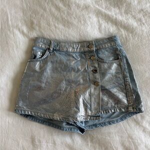 Zara z1975 Foil Denim Skort